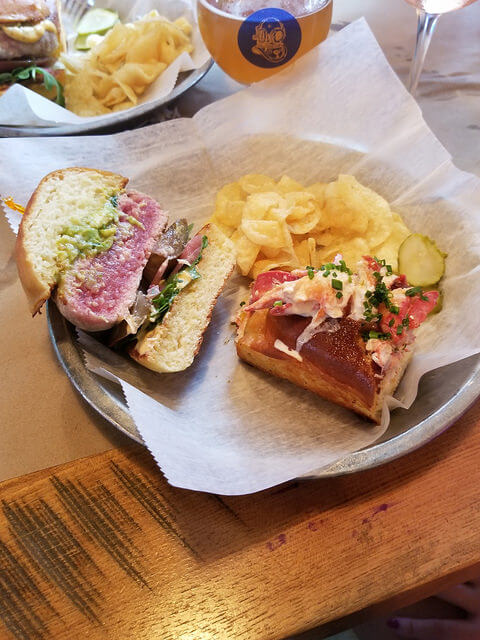 Tuna Burger and Lobster Roll at "167 Raw' in Charleston
