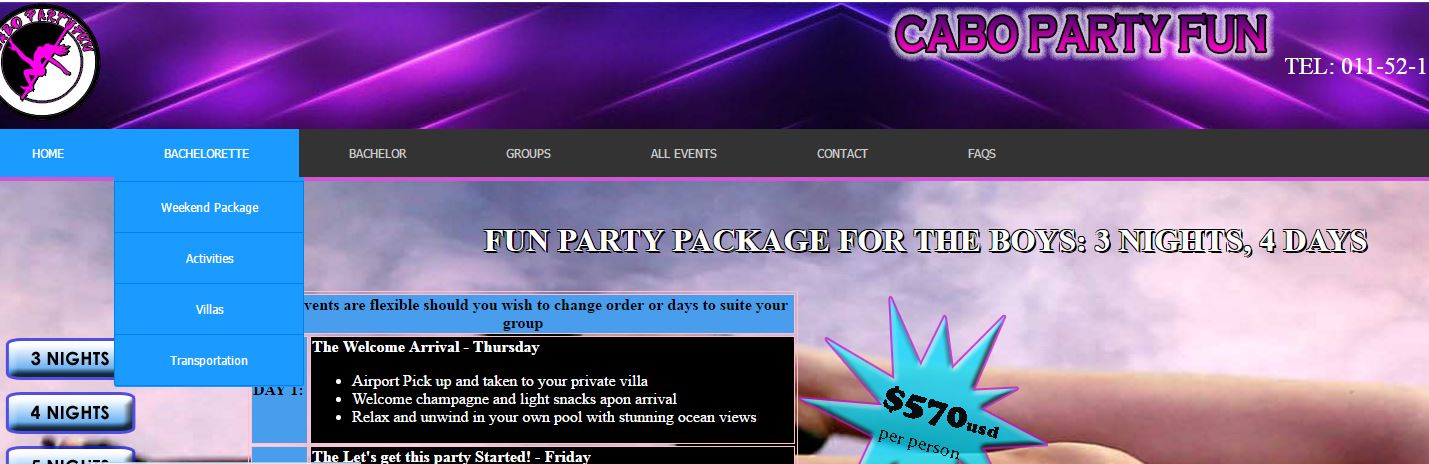 Cabo Party Fun Bachelor Party Planners