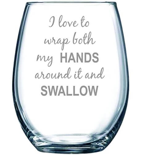 Funny Stemless wine glass, perfect for Bachelorette parties, 15 oz.