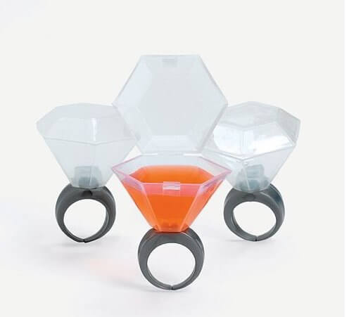 Plastic Wedding Ring Shot Glass (12 Shot Glasses) by FX