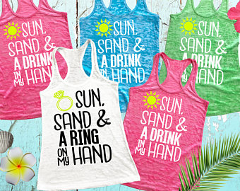 Bridesmaid 4 Tanks Beach. Bachelorette Shirts. Bridal Party Tank Tops. Sun Sand & A Drink In My Hand Shirts. Girl's Trip Tanks. Burnout