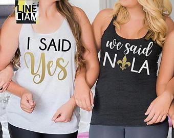 nola bachelorette tanks, new orleans shirts, nola bachelorette, bachelorette shirts, blacked out on bourbon, bourbon and beads,