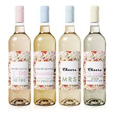 Bachelorette Party Decorations Wine Labels (4-Pack) - Waterproof and Easy to App