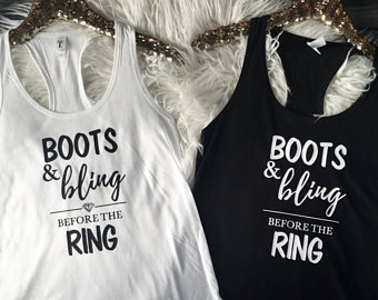 Boots And Bling Before The Ring, Country Bachelorette Party Shirts, Country Bachelorette, Nashville Bachelorette, Bachelorette Party Tanks