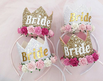 Bride crown - Bachelorette party - Bride to Be - White crown -gold crown - hen party -  fully customiseable