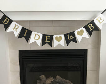 Bride to Be Banner, Black and White, Gatsby Style, Bridal Shower Banner, Bridal Shower Party, Bride Banner, Photo Prop, Bachelorette