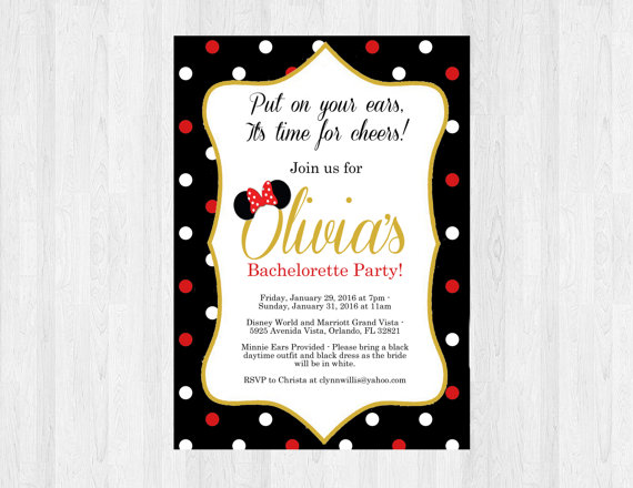 disney theme bachelorette invitation