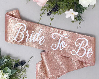 Rose Gold Glitter Bachelorette Sash - Bachelorette Party  - Future Mrs. Sash - Bride Sash - Bachelorette Party Sash - Bridesmaid Sash - Brid