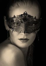 Venetian Masquerade Ball Women Costume prom Party laser cut Metal Eye Mask