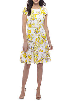 J Howard Floral Fit-and-Flare Dress