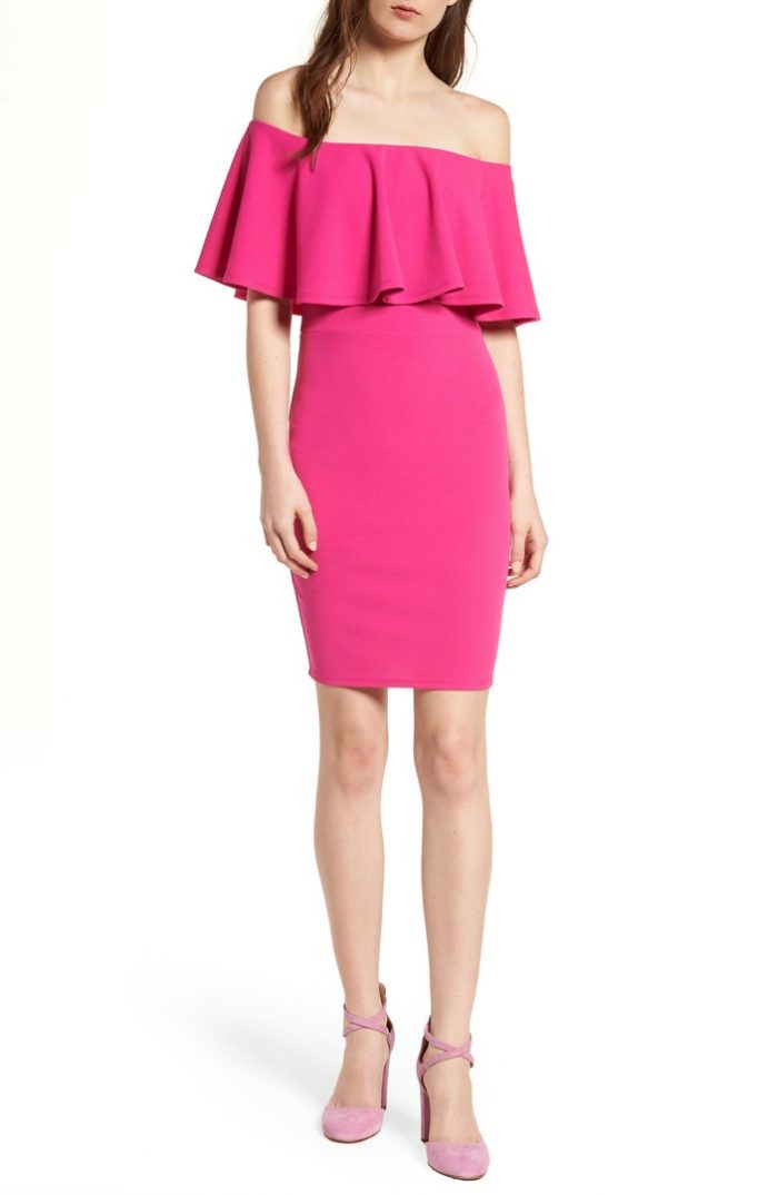 Main Image - Soprano Ruffle Off the Shoulder Body-Con Dress