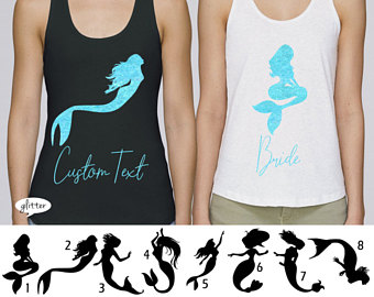 Mermaid Bride Shirt Mermaid Bachelorette Party Shirts Mermaid Tank Top Mermaid Party T Shirt Mermaid Bride Tee Shirt Bridesmaid Tshirt