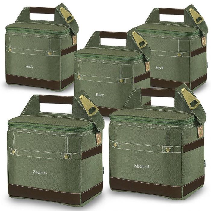 Personalized Coolers - Set of 5 - Insulated - Groomsmen - Holds 12 Pack