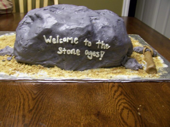 Image result for rock birthday cake stone age