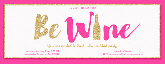 Be Wine Pink Invitation