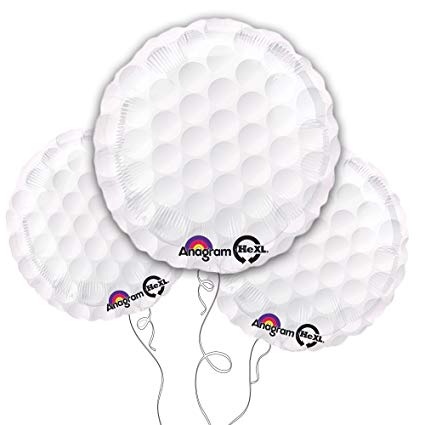 Golf Ball 18&quot; Mylar Balloon 3pk